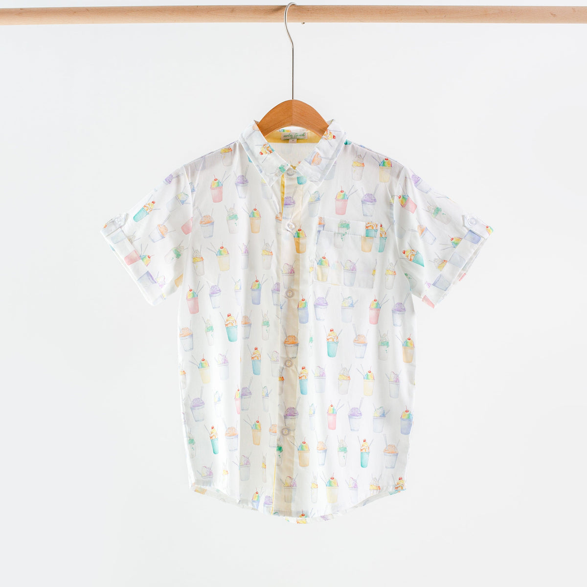 Nola Tawk Snoballs Short Sleeve Collared Shirt - Little Miss Muffin Children & Home