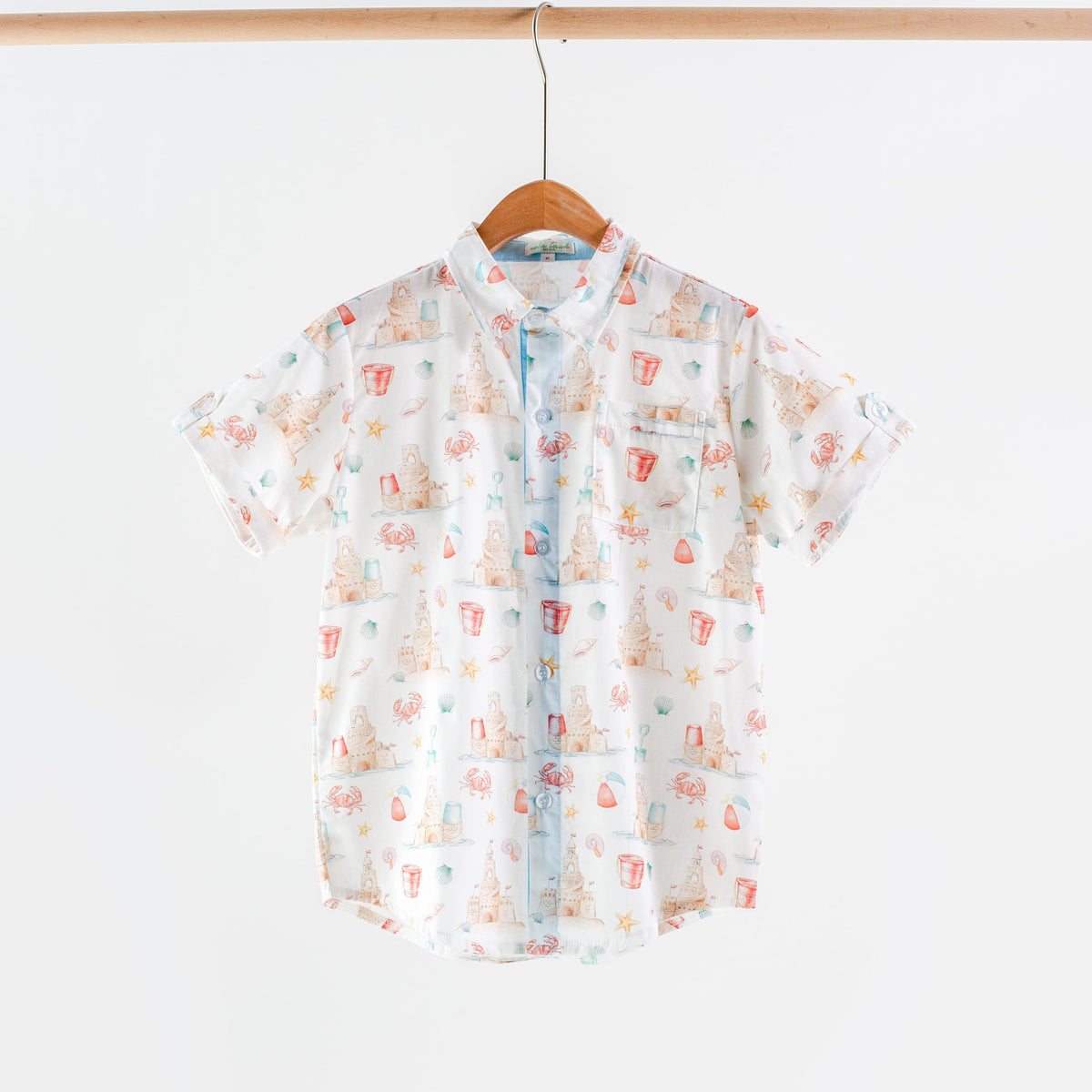 Nola Tawk Beach Day Short Sleeve Collared Shirt - Little Miss Muffin Children & Home