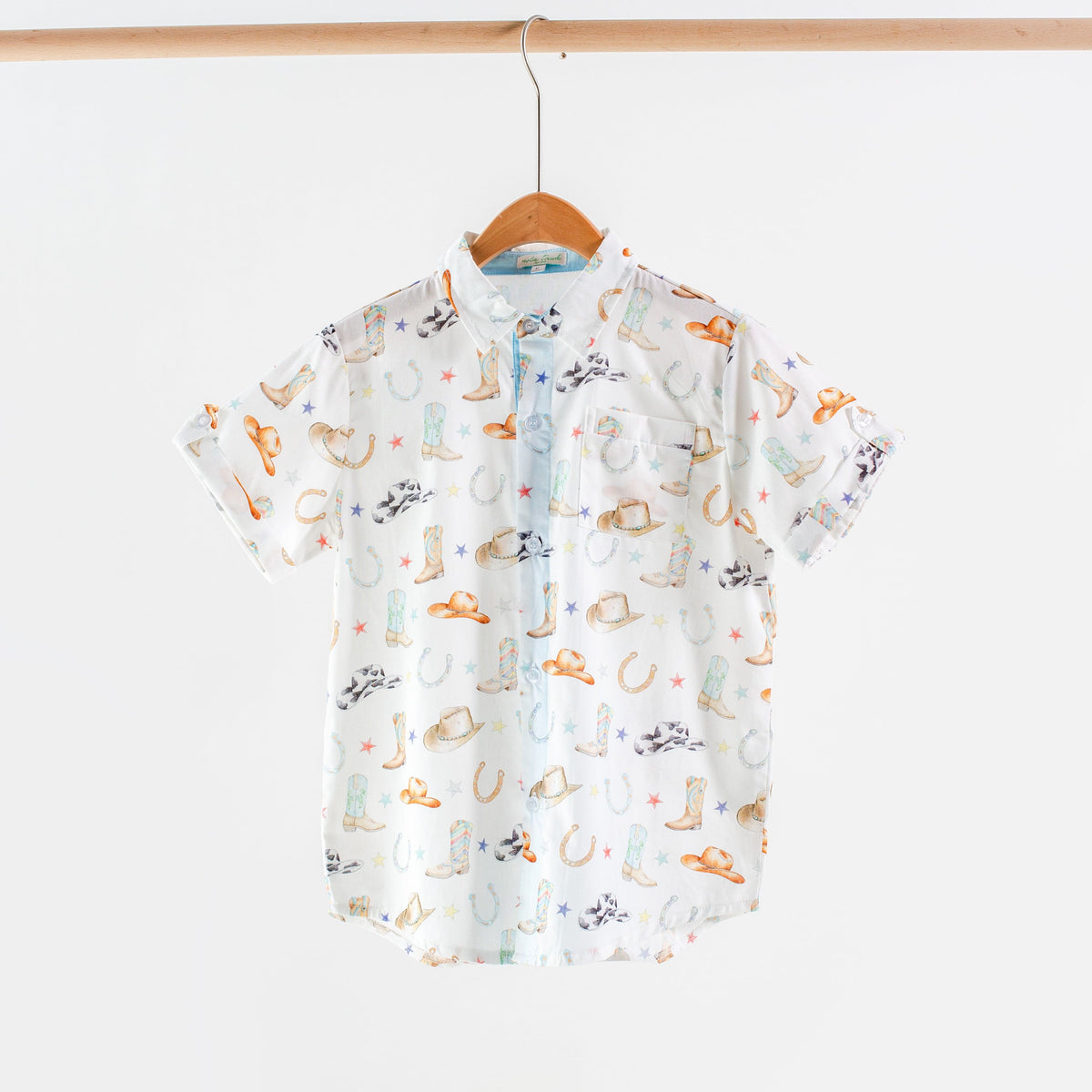 Nola Tawk Rodeo Ready Short Sleeve Collared Shirt - Little Miss Muffin Children & Home