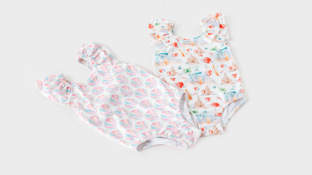 Nola Tawk Beach Day Girl's One-piece Swimwear - Little Miss Muffin Children & Home