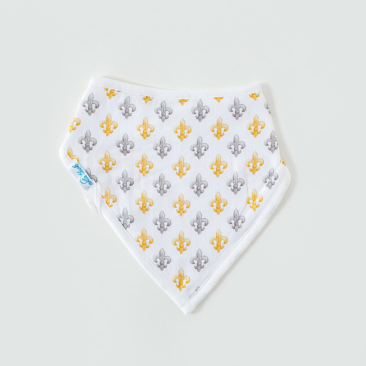 Nola Tawk Black and Gold Fleur de Lis Organic Muslin Bib - Little Miss Muffin Children & Home