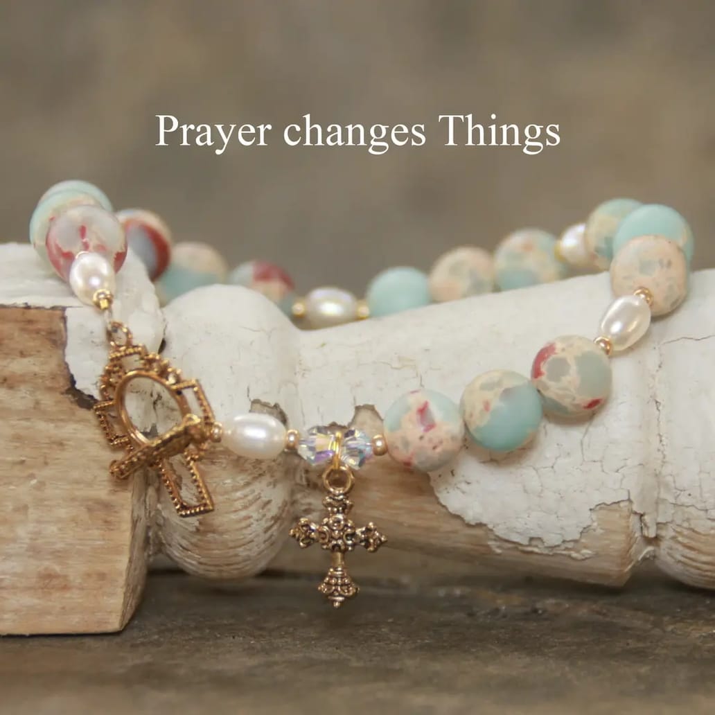Inspirational Jewels316 Prayer Changes Things Gemstone Scripture Bracelet - Little Miss Muffin Children & Home