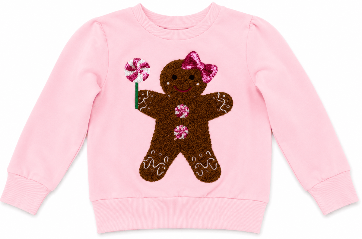 Ana Long Sleeve Sequin Gingerbread Top