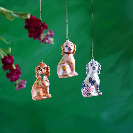 180 Degrees 180 Degrees 4" Glass NL Floral Dog Ornament, 3 Styles Available - Little Miss Muffin Children & Home