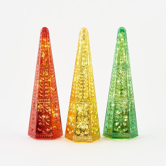 180 Degrees 180 Degrees 18.5" Glass Faceted Lighted Tree, 3 Colors Available - Little Miss Muffin Children & Home