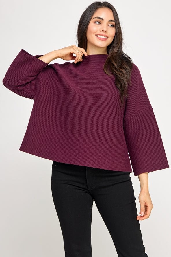 Ellison Not Your Casual Top - Merlot - Little Miss Muffin Children & Home
