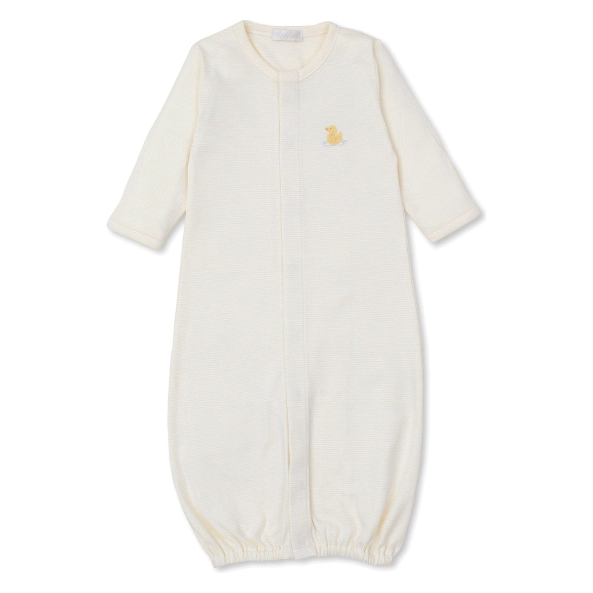 Kissy Kissy Kissy Kissy Convertible Gown with Hand Embroidered Premier Duckling, Yellow Stripe - Little Miss Muffin Children & Home