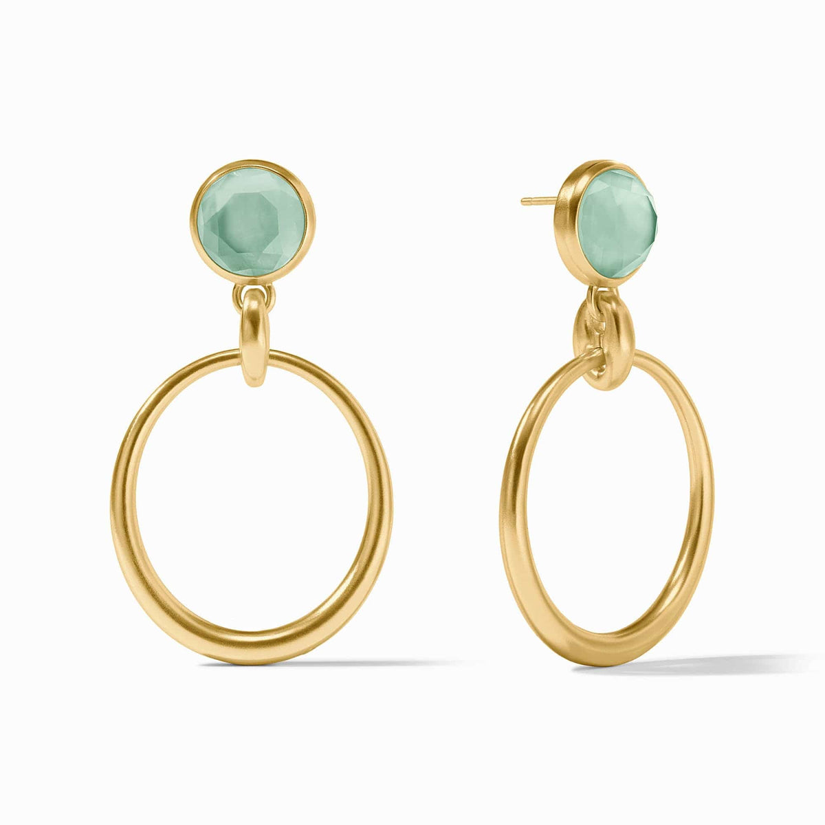 Iridescent Aquamarine Blue Laguna Statement Earring