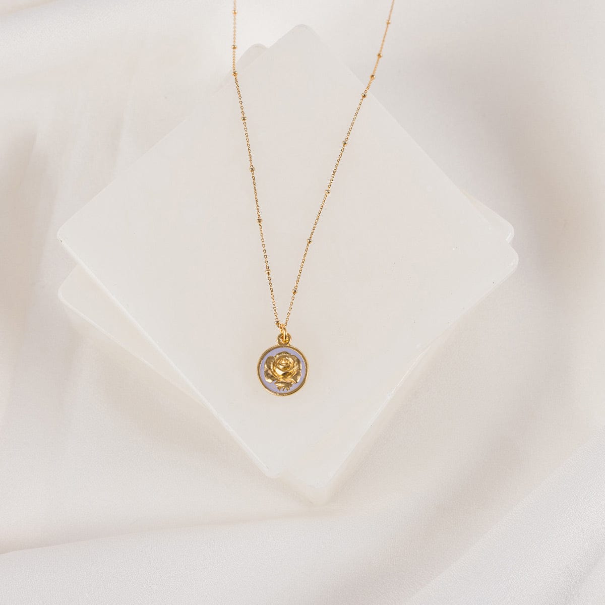 My Saint My Hero My Saint My Hero Our Lady of Guadalupe Necklace - Gold /Lavender - Little Miss Muffin Children & Home