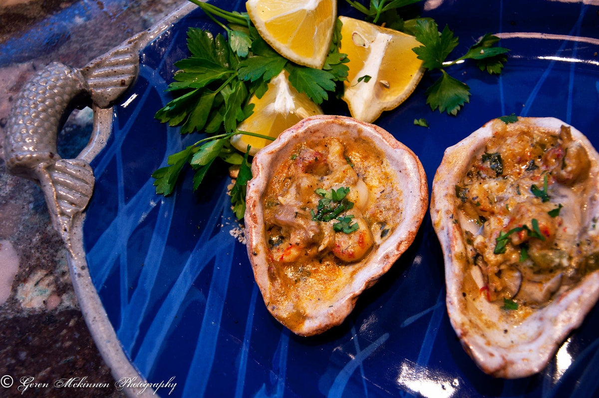 Loftin Oysters Llc Loftin Oysters Set of 12 Ceramic Oyster Shells Cookware - Little Miss Muffin Children & Home