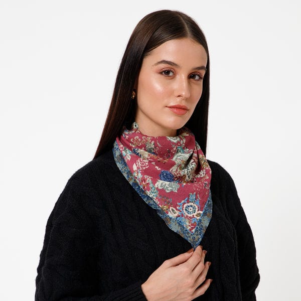 Shivani Mahroon Retro Bloom Scarf - Little Miss Muffin Children & Home