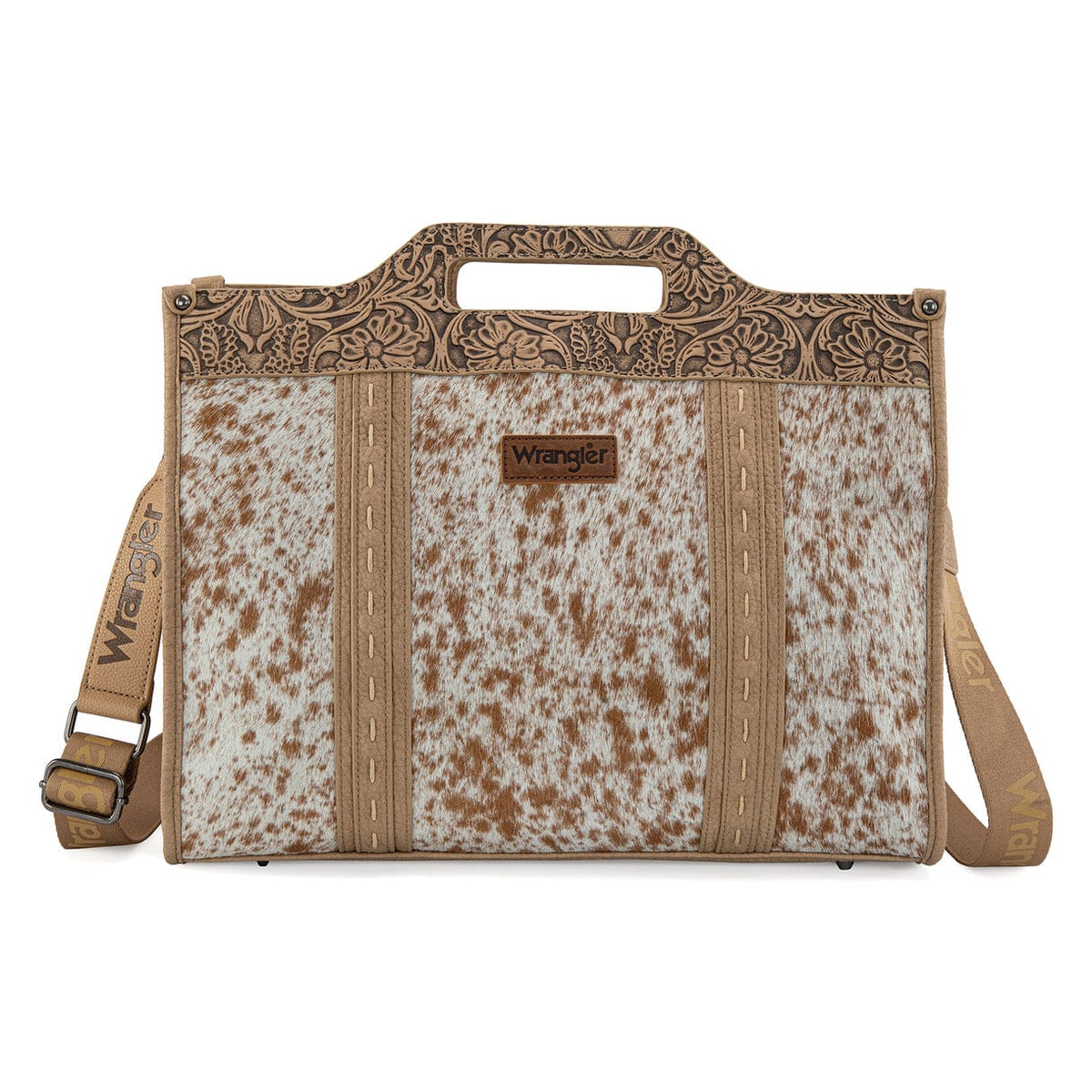 Montana West Tan Wrangler Genuine Cowhide Large Tote/Crossbody - Little Miss Muffin Children & Home