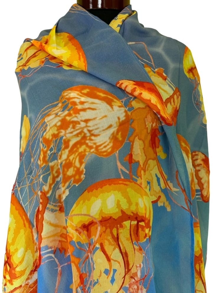Ocean Love Series - Magical Jellies Cotton Scarf