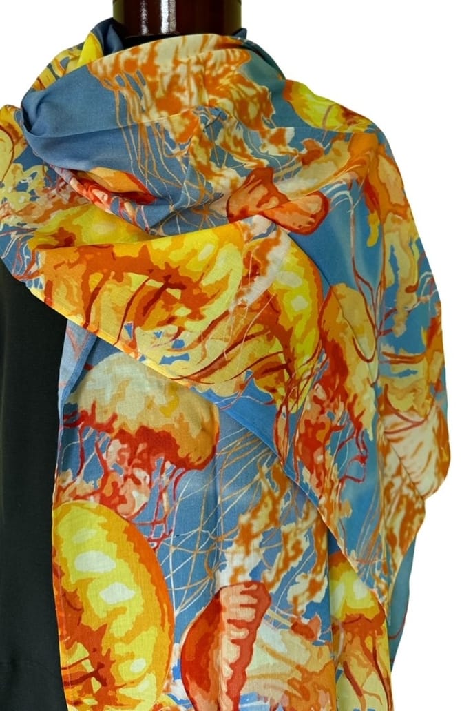 Ocean Love Series - Magical Jellies Cotton Scarf