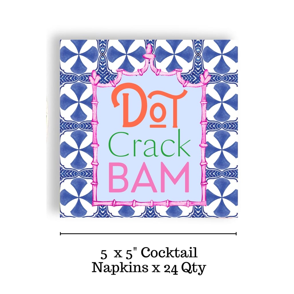Fabuplates Mahjong Blue Tiles 24ct 3-ply Cocktail Napkins - Little Miss Muffin Children & Home
