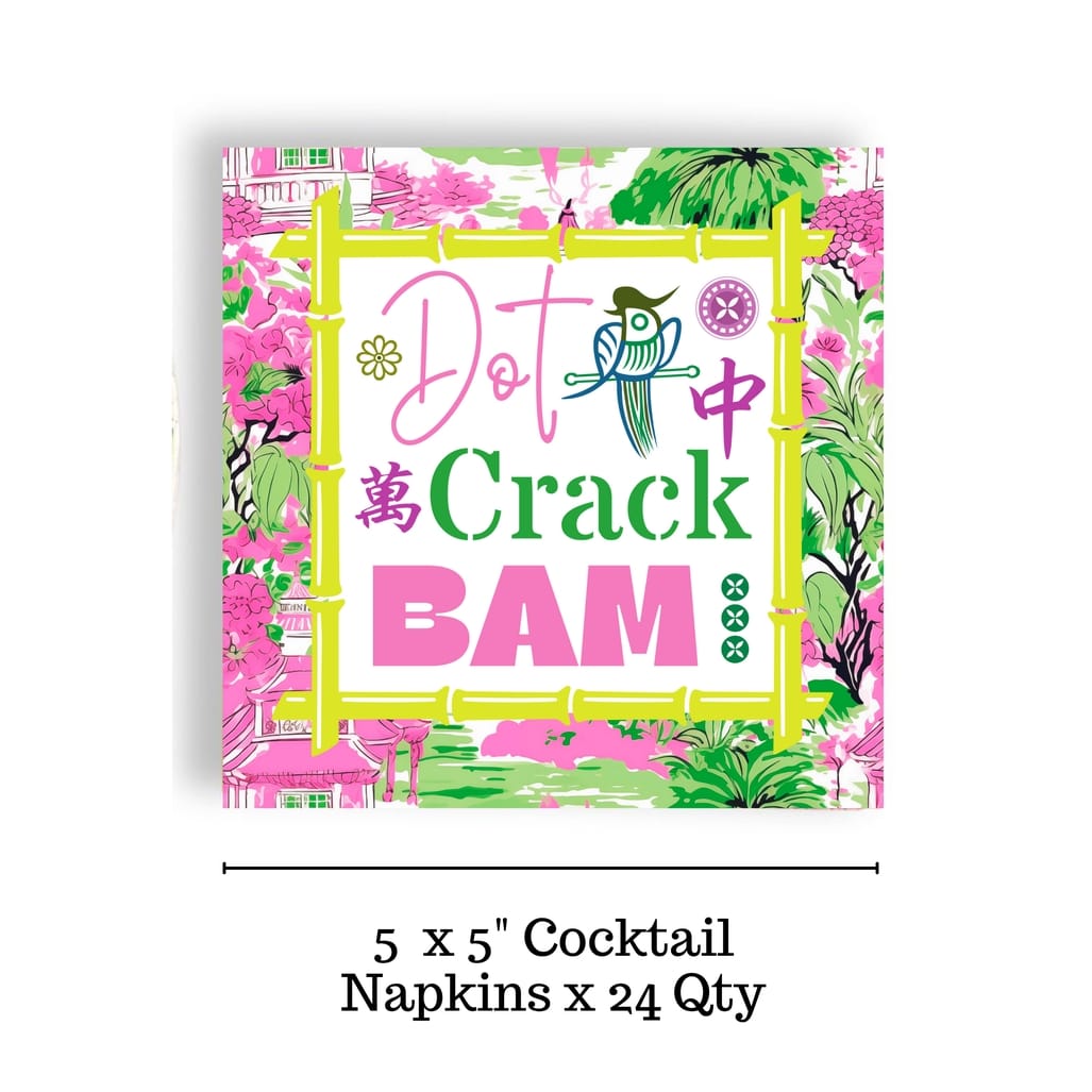 Fabuplates Mahjong 24ct 3-ply Cocktail Napkin - Little Miss Muffin Children & Home