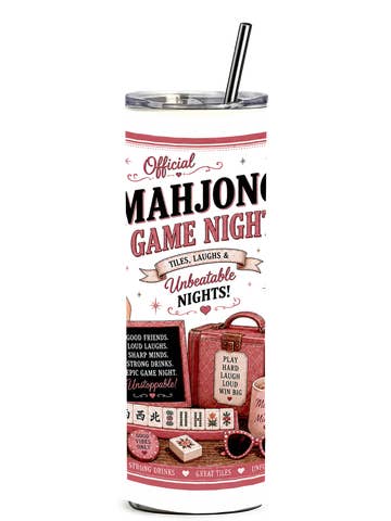 Mahjong Pink 20oz Straight Tumbler