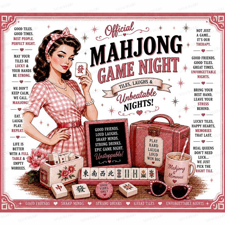Mahjong Pink 20oz Straight Tumbler