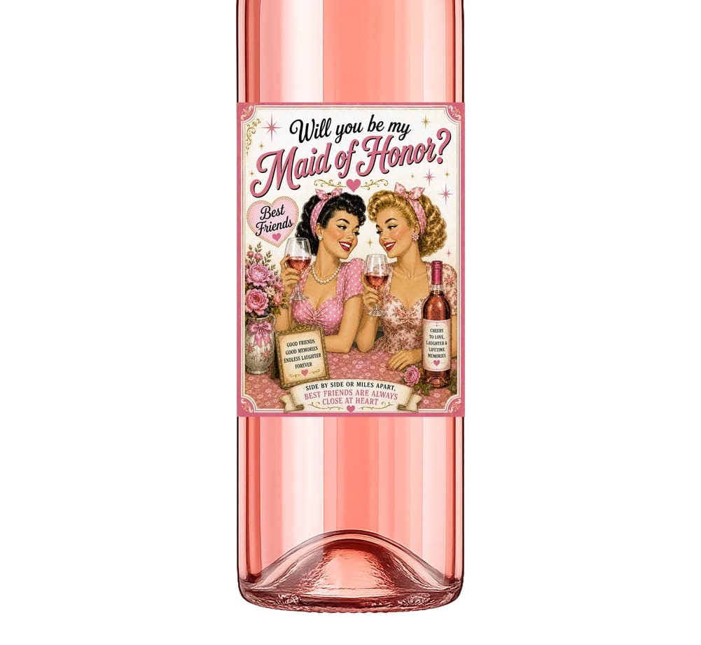 Sassy Talkin Sassy Vine Will You Be Maid of Honor Wine Label - Little Miss Muffin Children & Home
