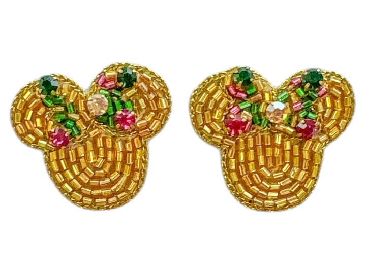 Mardi Gras Mini Mouse Stud Earrings