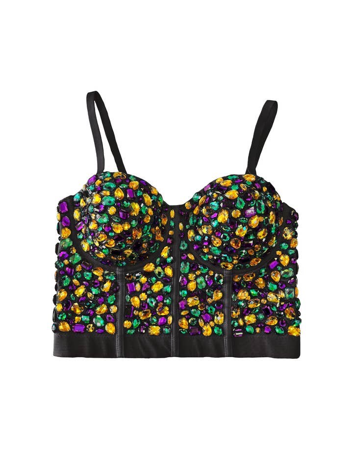 Mardi Gras Rhinestone Bustier