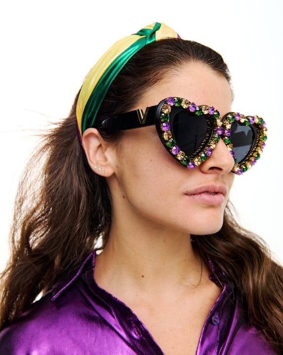 mardi gras fun sunglasses with sparkles