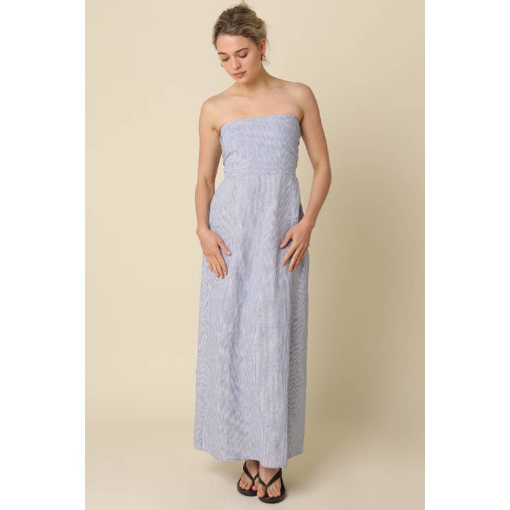 Milard Linen Dress in Denim