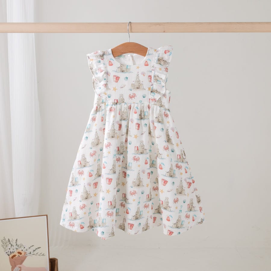 Nola Tawk Nola Tawk Sandcastle Kingdom Organic Muslin Dress for Kids - Little Miss Muffin Children & Home
