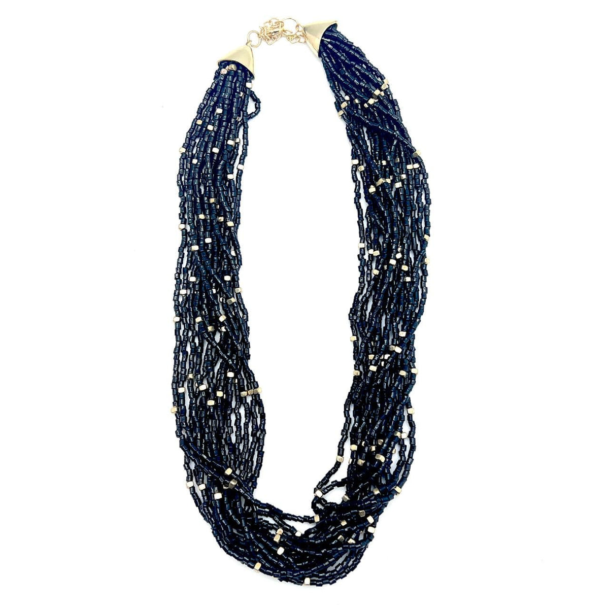Anju Jewelry Seed-Bead Multi-Strand Bib Necklace – Lush Onyx - Little Miss Muffin Children & Home