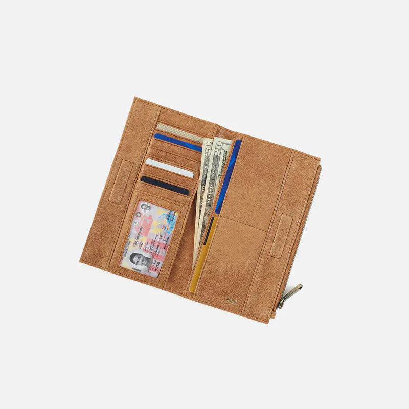 Jill Large Bifold Wallet in Buffed Leather Whiskey