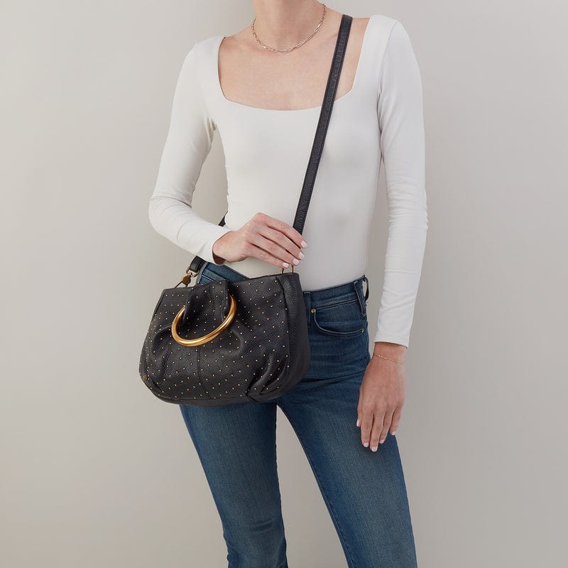 Hobo Hobo Sheila Ring Satchel in Pebbled Leather in Black - Little Miss Muffin Children & Home