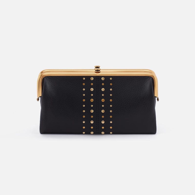 Hobo Lauren Clutch-Wallet in Suede Leather, Black With Studs - Little Miss Muffin Children & Home