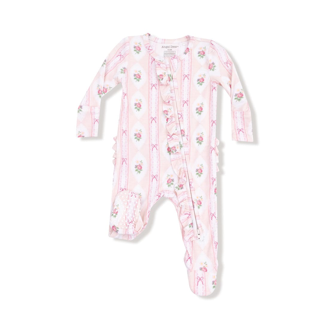 Ogee Lace Floral 2 Way Ruffle Zipper Footie