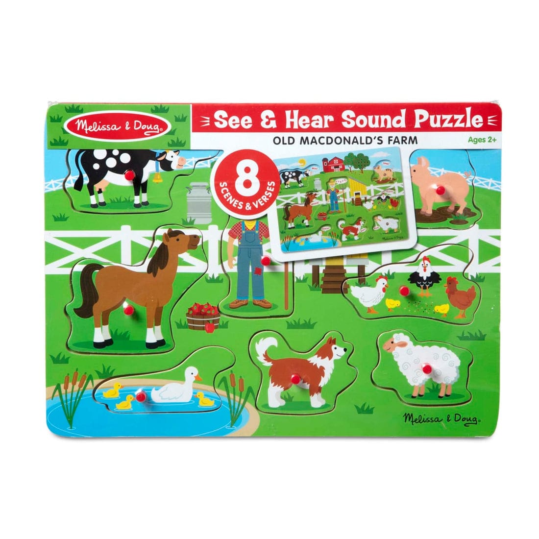 Melissa & Doug Melissa & Doug Old MacDonald's Farm Sound Puzzle (8 pcs) - Little Miss Muffin Children & Home