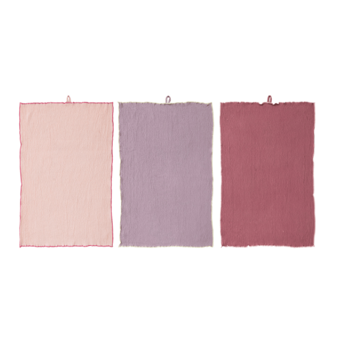 Oversized Fabric Tea Towel with Stitched Edge