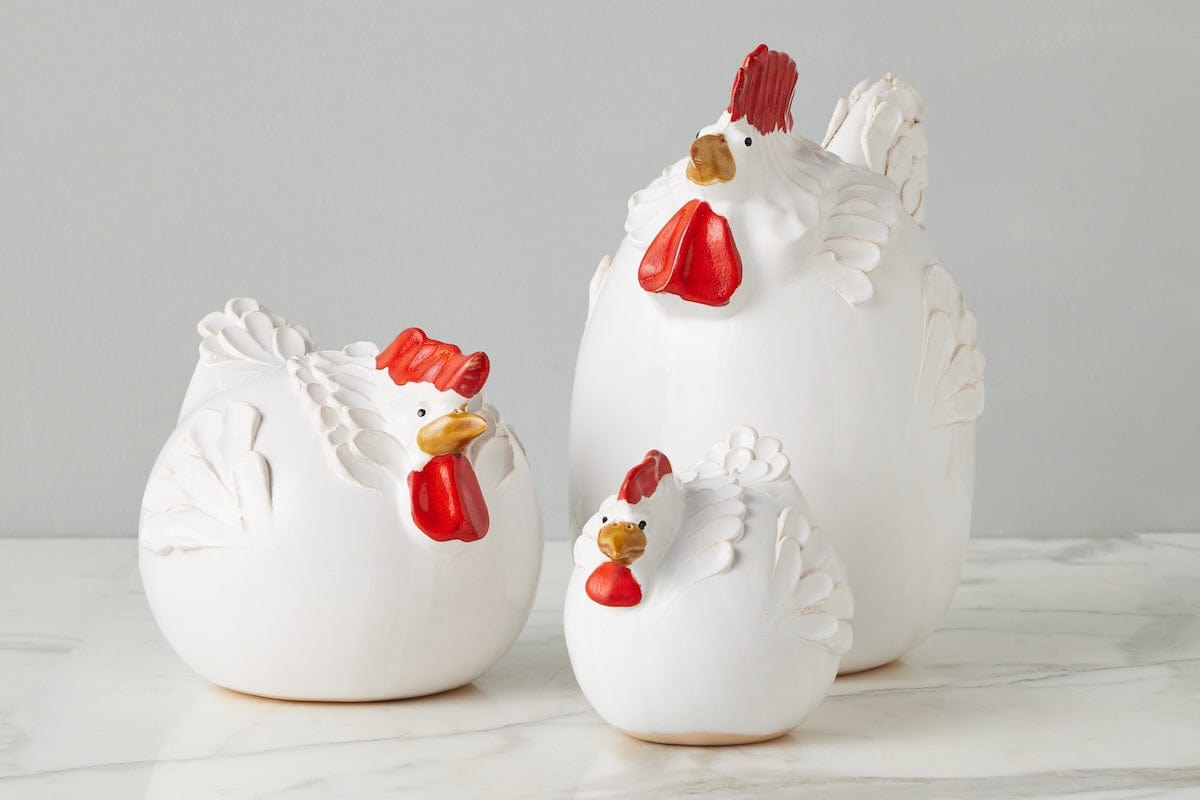 etú Home Ceramic Country French Hen, Large, White - Little Miss Muffin Children & Home