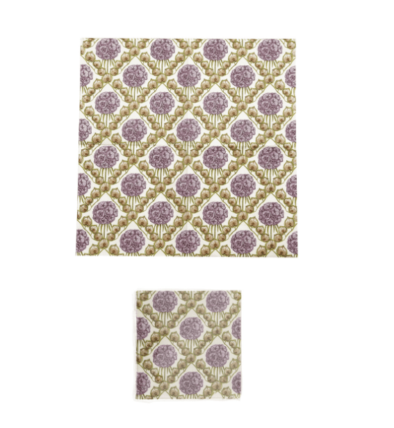 Paper Cocktail Napkins with Botanical Pattern (Contains 50 Folded Pieces)