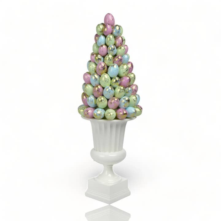Pastel Egg Tree 17" with White Base