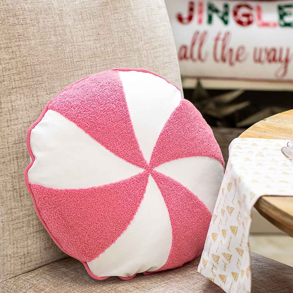 Pink peppermint pillow