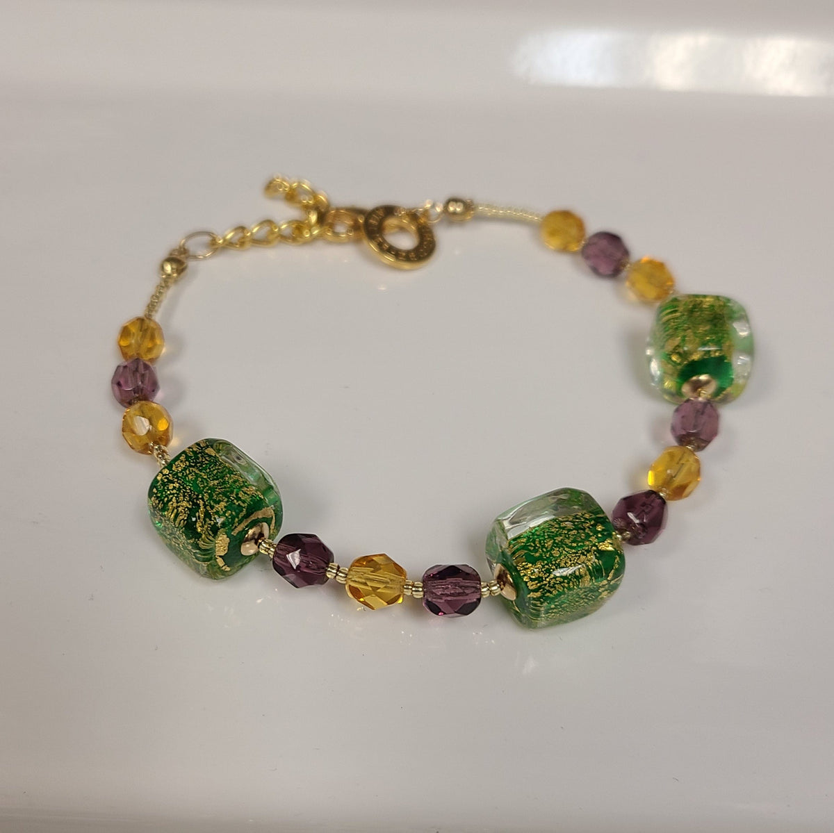 Gage Gage Present Murano Bracelet Mardi Gras - Little Miss Muffin Children & Home