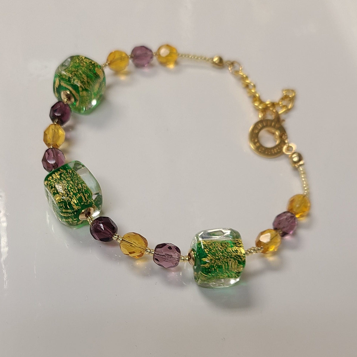 Gage Gage Present Murano Bracelet Mardi Gras - Little Miss Muffin Children & Home
