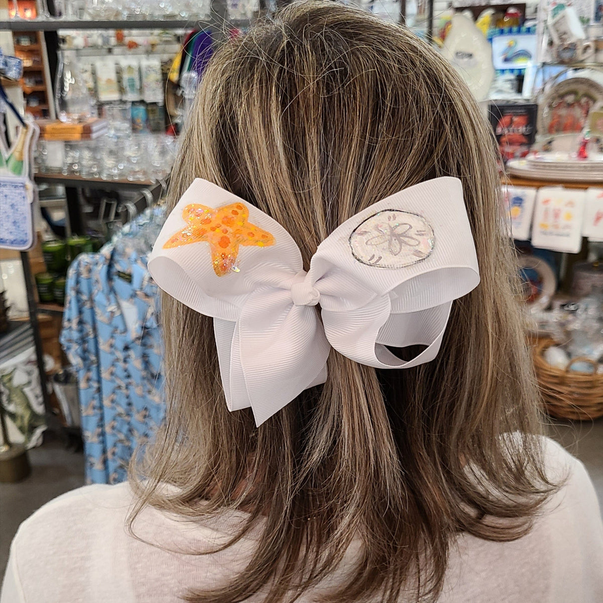 Heidi Davis Bows Starfish/Sand Dollar Hand Painted Bow Double Glitter - Little Miss Muffin Children & Home