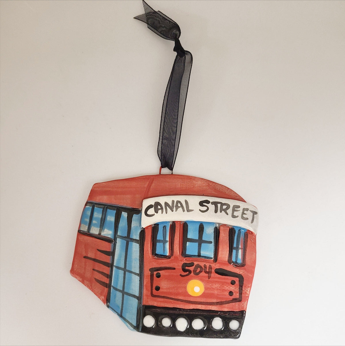 Katie Baldwin Originals Red Streetcar Canal Street Ornament - Little Miss Muffin Children & Home