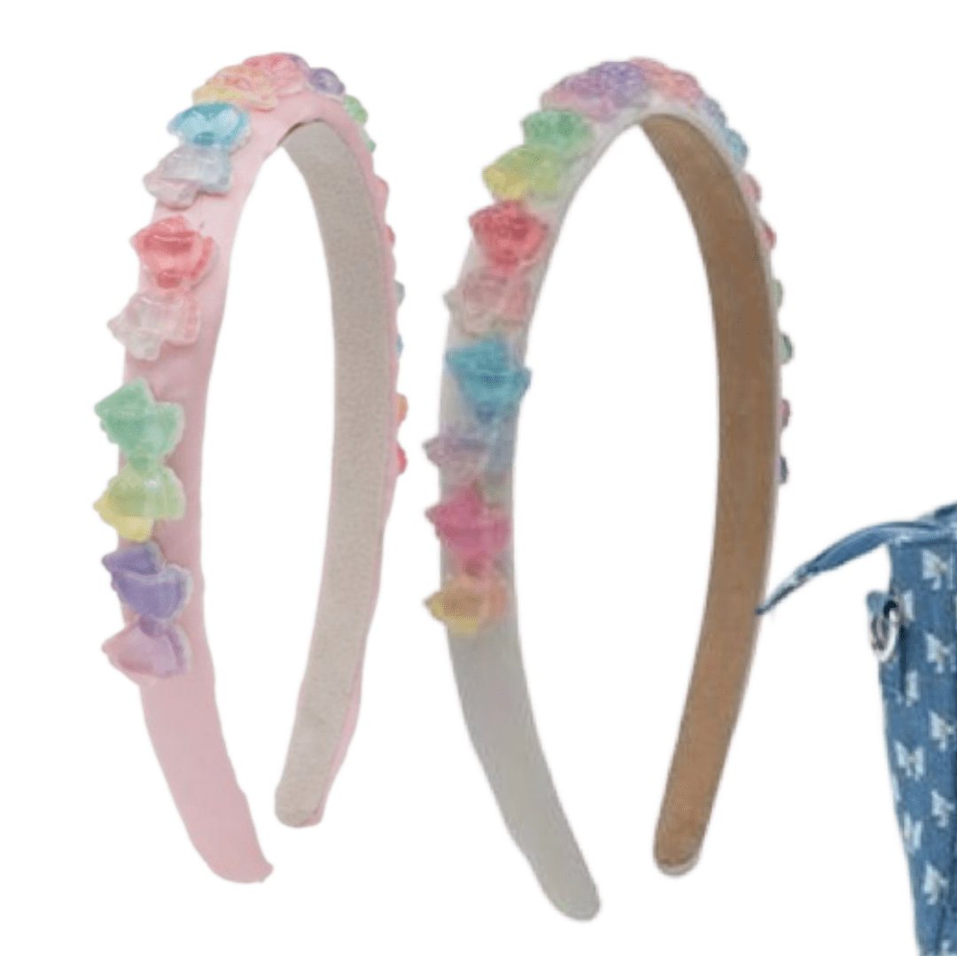 Bari Lynn Crystallized Thin Satin Wrap Bow Thin Headband - Little Miss Muffin Children & Home