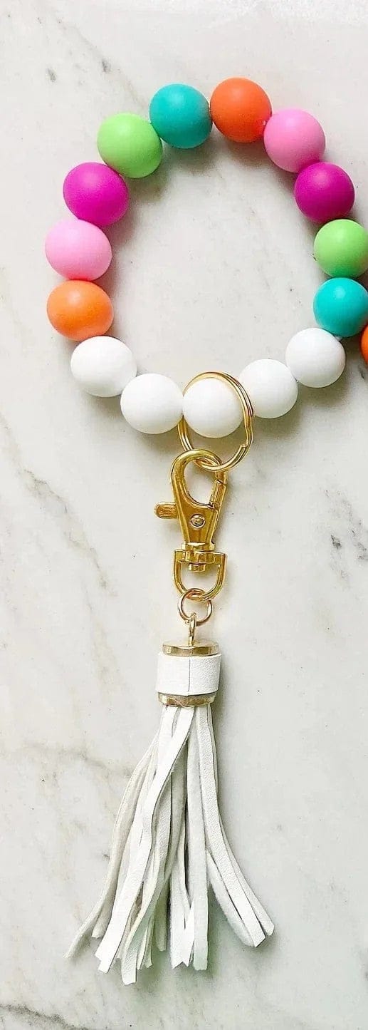 Lanyard Lovebirds O Wristband Keychain White Tassel - Little Miss Muffin Children & Home