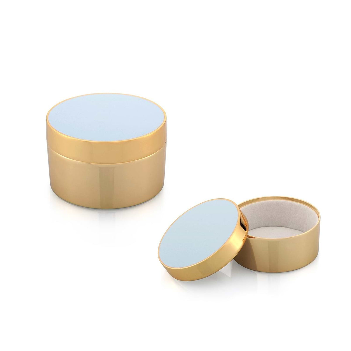 Powder Blue & Gold Trinket Pot 3"