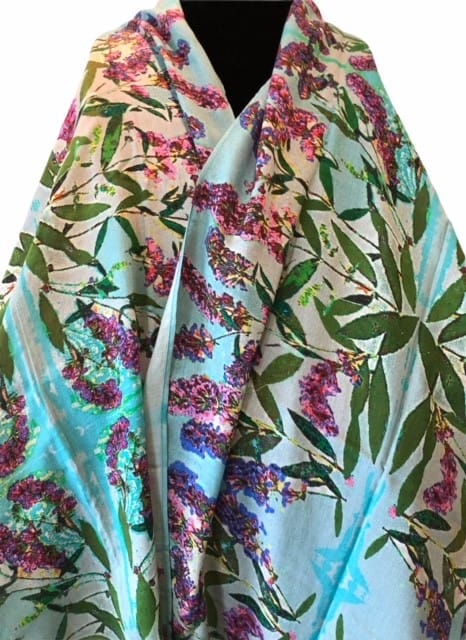 Purple Posies Cotton Scarf