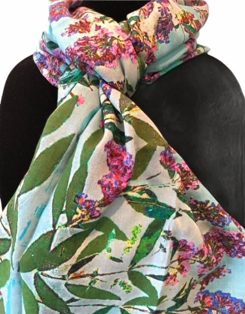 Purple Posies Cotton Scarf