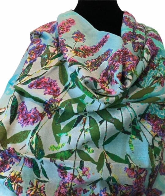Purple Posies Cotton Scarf
