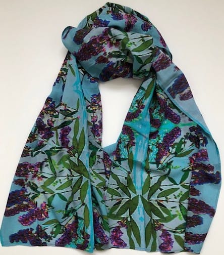 Purple Posies Cotton Scarf